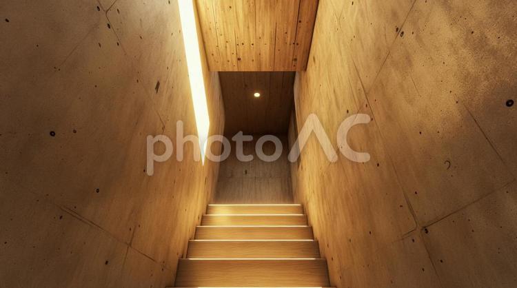 木造家屋の階段 階段,木造,家の写真素材