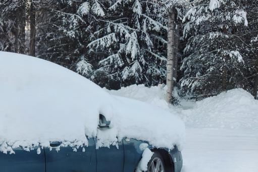 北欧 雪に覆われた車 車,大雪,覆われたの写真素材