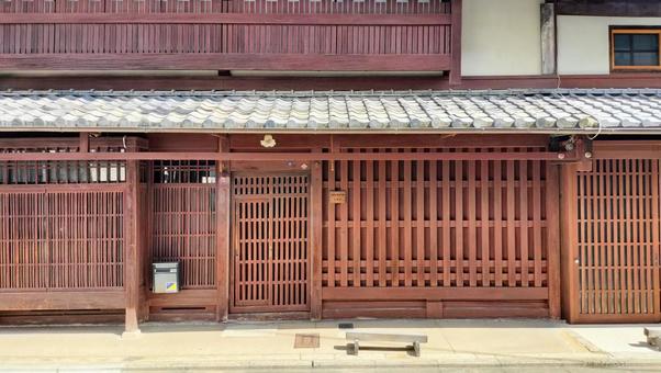 京都 町家 京都 町家 京都,町家,格子戸の写真素材