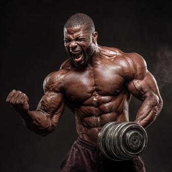 筋肉隆々の男性の筋トレ 筋肉隆々の男性の筋トレの写真