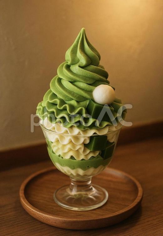 抹茶パフェのスイーツ画像 抹茶,抹茶パフェ,スイーツの写真素材