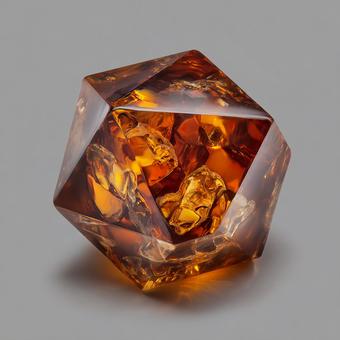 光を受けて輝く、琥珀の宝石のような結晶 光を受けて輝く、琥珀の宝石のような結晶の写真