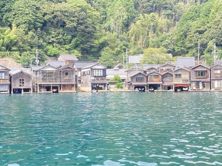 伊根の舟屋 伊根の舟屋,舟屋,舟屋群の写真素材