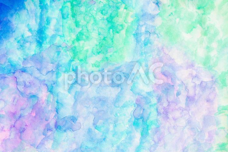 ブルー系水彩模様 水彩,淡い色,水彩背景の写真素材