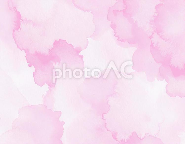 ピンク色の水彩にじみ背景 水彩,水彩画風,水彩画調の写真素材