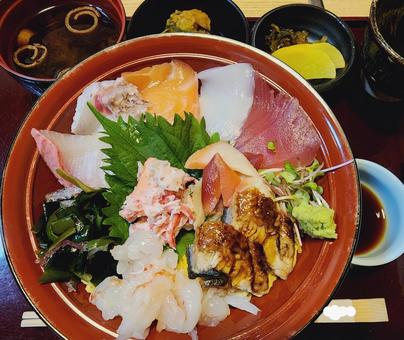 海鮮丼 海鮮丼 海鮮丼,刺身,いくらの写真素材