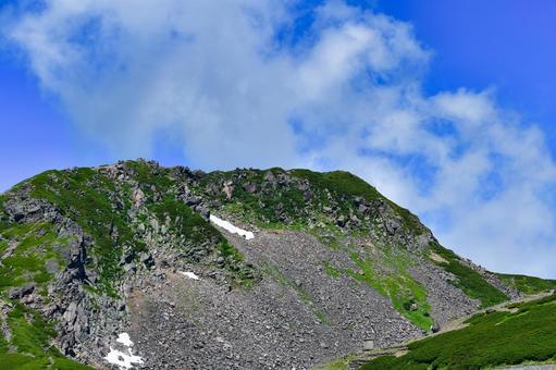 残雪の夏の乗鞍不動岳 残雪の夏の乗鞍不動岳 不動岳,乗鞍,乗鞍岳の写真素材