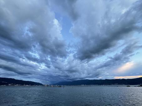 諏訪湖 諏訪湖 諏訪湖,湖,散歩の写真素材