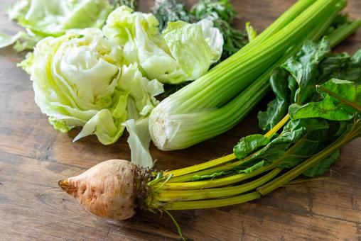 ビーツやセロリのアップ レタス,割る,セロリの写真素材