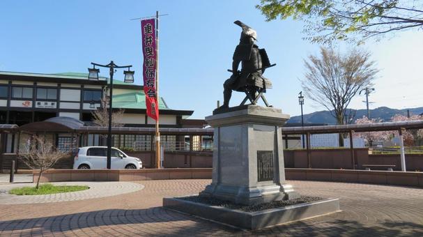 竹中半兵衛の銅像 垂井駅前 竹中半兵衛の銅像 垂井駅前 竹中半兵衛,銅像,竹中重治の写真素材