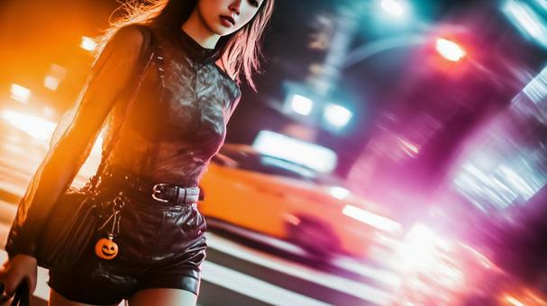 ハロウィン小物を身につけた姿 ハロウィン小物を身につけた姿の写真