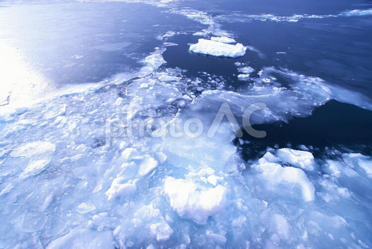 オホーツク海の美しい流氷 オホーツク海,流氷,知床の写真素材