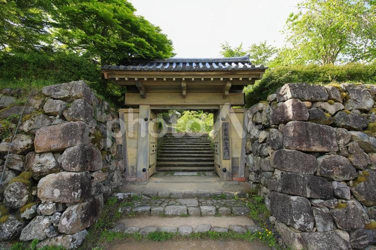兵庫県勝岡市　出石城　登城門 登城門,門,出石城登城門の写真素材