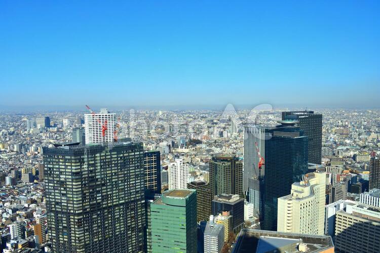 ビルと青空　都会と青空 イメージ,素材,大都会の写真素材