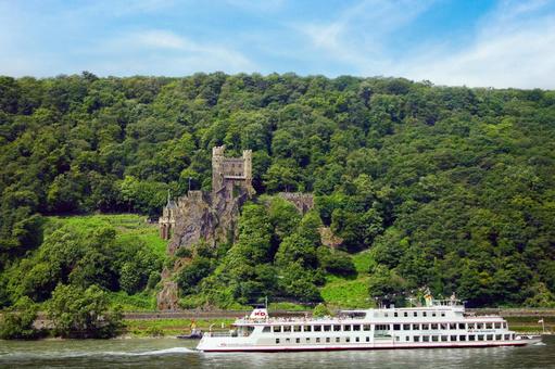 Photo, rhine, rheinstein castle, germany, 