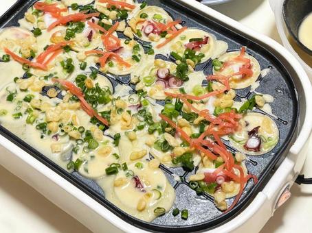 ホットプレートでたこ焼き たこ焼き,ホットプレート,たこ焼き器の写真素材