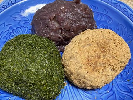 三色おはぎ 三色おはぎ 食品,食材,美味しそうの写真素材