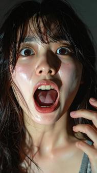 叫ぶ女性 叫ぶ女性の写真