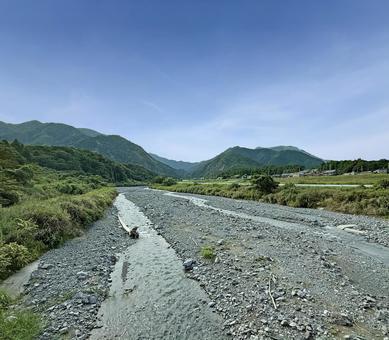 いなべ市の青川 青川,河川,河原の写真素材