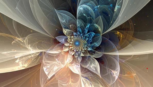 神秘に輝く抽象的な花 神秘に輝く抽象的な花の写真