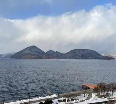 洞爺湖 洞爺湖,北海道,冬の写真素材