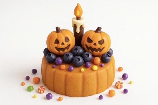 かぼちゃキャンドル付きハロウィンスイーツの写真