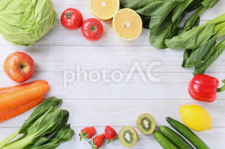 野菜の枠 野菜,背景,枠の写真素材