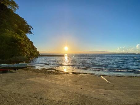 江の島 富士見浜のサンセット 江の島 富士見浜のサンセット 江の島,路地裏,富士見浜の写真素材
