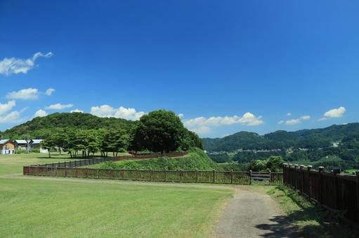 夏空と公園 公園,夏空,芝生の写真素材