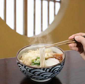 天ぷらそば 年越しそば,天ぷら蕎麦,はしあげの写真素材