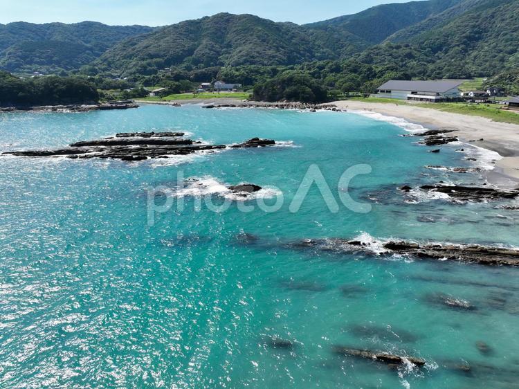 高知県土佐清水市　桜浜の風景 桜浜,桜浜海水浴場,浜の写真素材