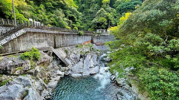 雄淵雌淵公園の奇石渓谷美 雄淵雌淵公園の奇石渓谷美 雄淵雌淵公園,佐賀市,古湯温泉の写真素材
