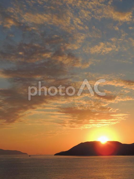 瀬戸の夕焼け 夕焼け,海,風景の写真素材
