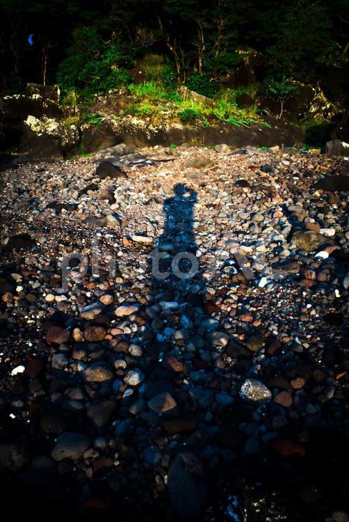 ＜素材＞月光に浮かぶ人の影 風景,人物,影の写真素材