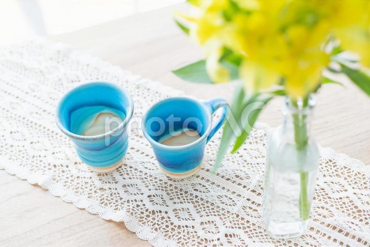 沖縄食器_やちむん_テーブルウェア やちむん,器,コップの写真素材