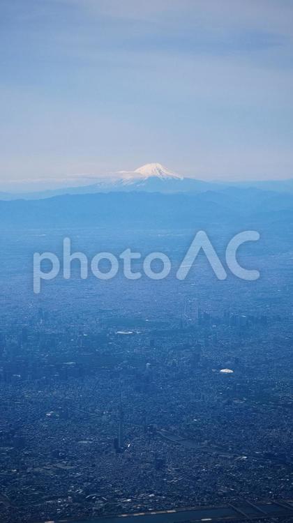 富士山と東京の街並み 街並み,町並み,空撮の写真素材