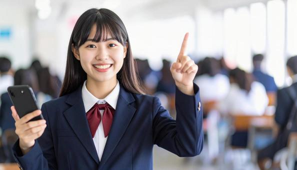 おすすめの指をさす人の写真