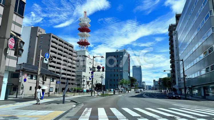 新潟市の街並み 新潟県,新潟市,新潟の写真素材