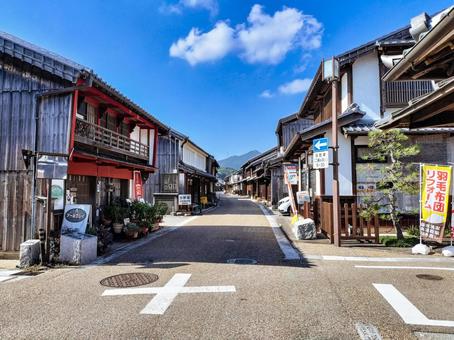 旧東海道「関宿」の町並み 関宿,旧東海道,宿場町の写真素材