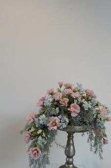 フラワーバスケット フラワーバスケット フラワーアレンジメント,花,ピンクの花の写真素材