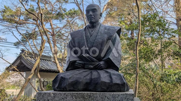 佐和山城の石田三成の銅像 石田三成,銅像,関ヶ原の写真素材