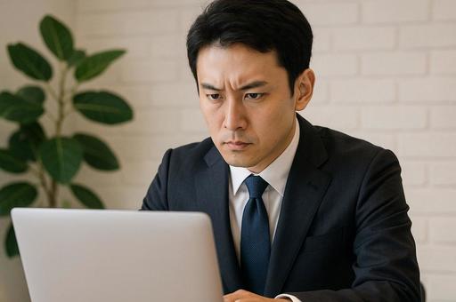 真剣な眼差しで仕事に取り組む男性 真剣な眼差しで仕事に取り組む男性の写真