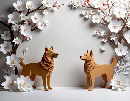 犬の切り絵の背景壁紙 犬の切り絵の背景壁紙の写真