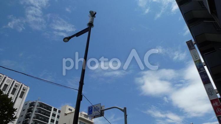街並みと青空 青空,街並み,電柱の写真素材