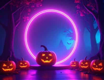 ハロウィン ネオンなジャックオランタン ハロウィン ネオンなジャックオランタンの写真