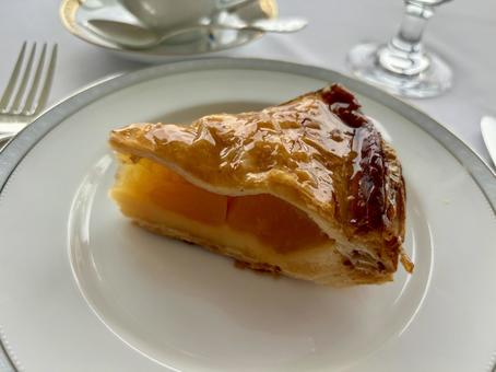 上から見たアップルパイ 美味しい,ティータイム,おしゃれの写真素材