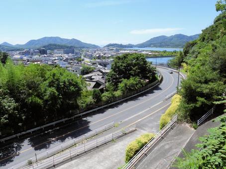 笠岡　古城山通り 鴨方往来,岡山藩六官道,岡山県の写真素材