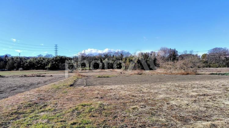 河岸段丘下の氾濫原に広がる畑 河岸段丘,氾濫原,畑の写真素材