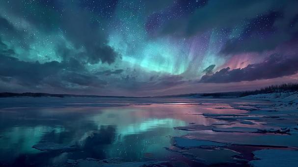 夜空を彩る幻想的なオーロラ 夜空を彩る幻想的なオーロラの写真