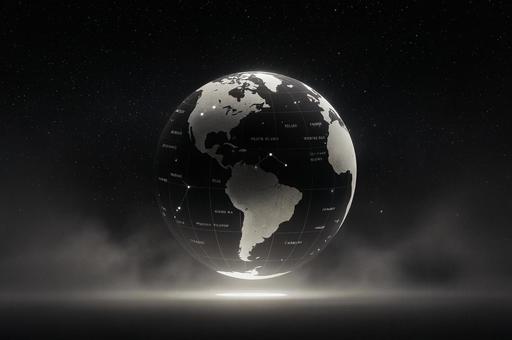 白黒の地球儀の写真